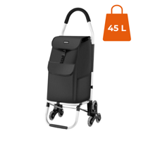 Kupovna torba Shopper, na kotačima za stepenice, 45 l, 101x45x39 cm, crna