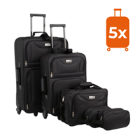 Set putnih kofera TRAVEL, 5-dijelni, crni
