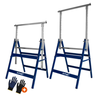 Teleskopski nosači za skelu DANNY, set od 2 komada, max. 200 kg, 60x56x81–130 cm, srebrno/plave