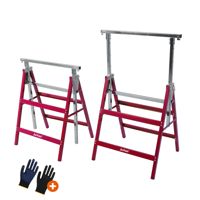 Teleskopski nosači za skelu DANNY, set od 2 komada, max. 200 kg, 60x56x81–130 cm, srebrno/crvena