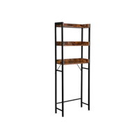 Regal iznad perilice ili WC-a HENRY, 3 police, 63x25x165 cm, smeđi/crni