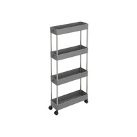 Regal na kotačima SLIM, 4 razine, 12,5x40x86 cm, sivi