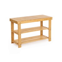 Bambuska klupa s prostorom za cipele SANDY, 70x28x45 cm, prirodno drvo