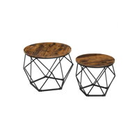 Set klub stolića VERA, 50x40 cm / 40x36 cm, smeđa/crna 