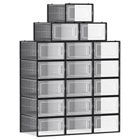 Organizator za cipele MARI, 18 kutija, crni/prozirni