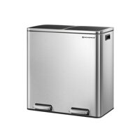 Kanta za odvajanje otpada SORT, 2x30 l + vreće za otpad, srebrna/crna