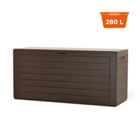 Kutija za pohranu WOODEBOX, 280 l, 120x46x57 cm, tamnosmeđa