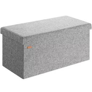 Tabure s prostorom za odlaganje EDMUND, 80x40x40cm, svijetlo siva