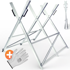 Stalak za piljenje drva ALBERT, 83x81x88 cm, srebrni