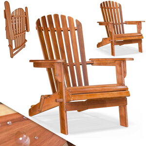 Vrtna ležaljka ADIRONDACK, sklopiva, 69x84x94 cm, prirodna smeđa