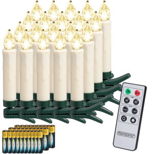 Svijeće za božićno drvce CANDLE, 20 kom, 10,5 cm, toplo bijelo svjetlo
