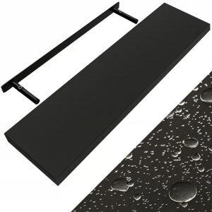 Zidna polica FIGO s konzolom, 90cm, crna