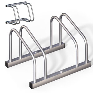 Stalak za 2 bicikla BIKE, 48x32x27 cm, srebrni
