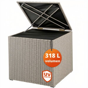 Kutija za odlaganje od poliratana RICCO, 318L, 75x75x70cm, krem