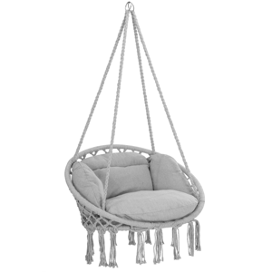 Viseća stolica BOHO s jastucima, Ø61 cm, svijetlosiva