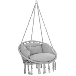 Viseća stolica BOHO s jastucima, Ø61 cm, svijetlosiva