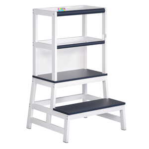 Toranj za učenje PLAY borovina, 93x56x49 cm, bijeli/antracit