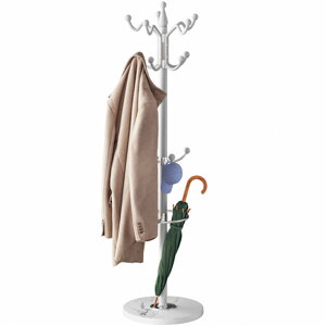 Stalak za kapute TENZY s mramornim postoljem, 37x173 cm, bijeli