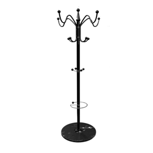 Stalak za kapute TENZY s mramornim postoljem, 37x173 cm, crni