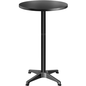 Podesivi aluminijski barski stol NERO Ø60 cm, crna