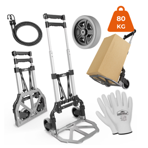 Visinski podesiva kolica TROY, max. 80 kg, srebrna/crna