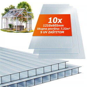 Komorni polikarbonat MARK 6 mm, 60,5x121x0,6 cm, 10 kom, proziran
