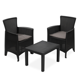 Vrtna garnitura FOREST, 3-dijelna, antracitna