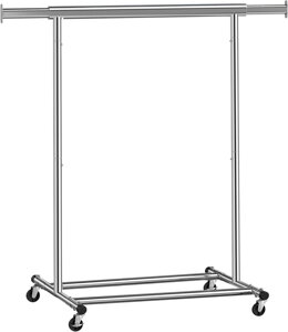 Stalak za odjeću na kotačićima INEZ, max. 90 kg, 83,5x45x160 cm, srebrni