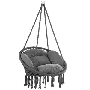 Viseća stolica BOHO s jastucima, Ø61 cm, antracit