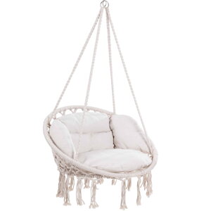 Viseća stolica BOHO s jastucima, Ø61 cm, bež