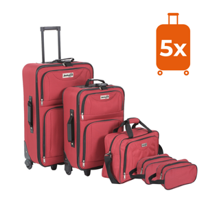 Set putnih kofera TRAVEL, 5-dijelni, crvena