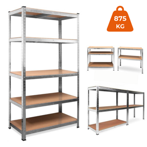 Regal s visokom nosivošću HEAVY, max. 875 kg, 90x40x180 cm, srebrni