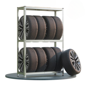 Regal za gume TYRE, 120x40x180 cm, max. 795 kg, čelični/svijetlosmeđi