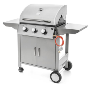 Plinski roštilj OKLAHOMA BBQ, 3 plamenika, s redukcijskim ventilom, srebrna