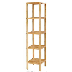 Bambuski regal GREGOR, 5 polica, 33x33x146 cm, smeđa