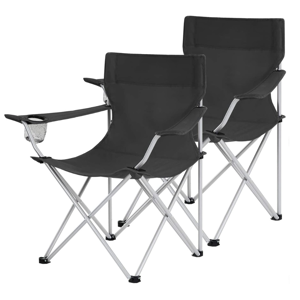 Kamp stolice ROVER, set 2 kom, crna