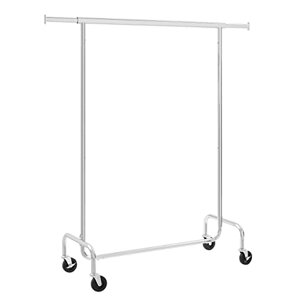 Vješalica za odjeću INEZ na kotačićima, max. 130 kg, 150x45x160 cm, srebrna