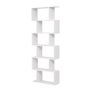 Polica/regal za knjige PRESTON, 70x24x190,5cm, bijela