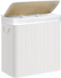 Bambuska košara za rublje GITA, 150 l, bijela
