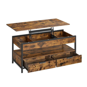 Podesivi konferencijski stol GASPAR, 50x100x(48–63) cm, smeđi/crni