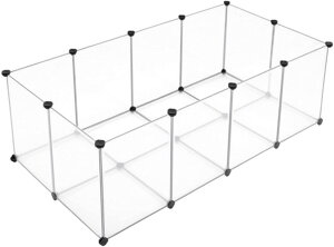 Ogradica za male životinje od prozirne plastike BEN, 143x71x47 cm, prozirna