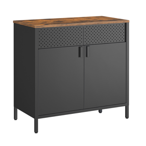 Metalni ormarić za pohranu BRIX, 76x80x40cm, crna/smeđa