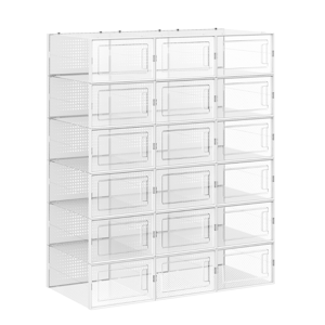 Organizator za cipele MARI, 18 kutija, prozirni/bijela