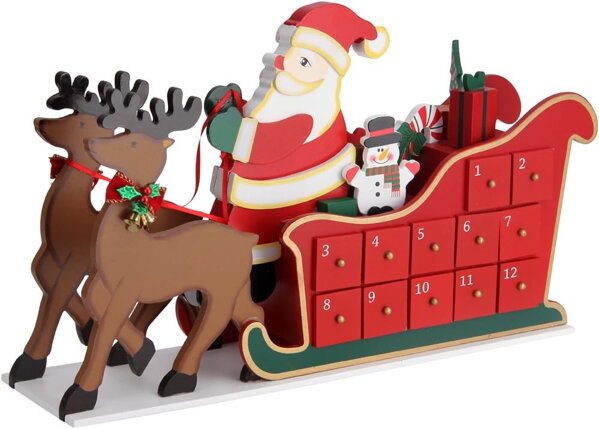 Adventski kalendar NIKOLAS, 52x31x13 cm, višebojan