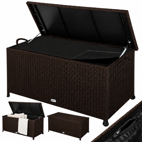 Kutija za odlaganje od poliratana RICCO, 270L, 117x53x60cm, tamno smeđa
