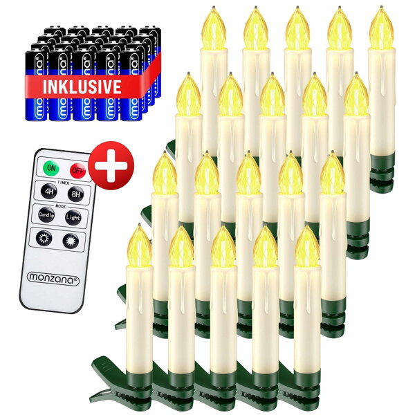 Svijeće za božićno drvce CANDLE, 20 kom, 10,5 cm, toplo bijelo svjetlo