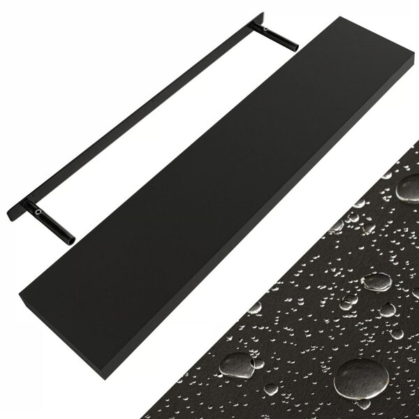 Zidna polica FIGO s konzolom, 110cm, crna