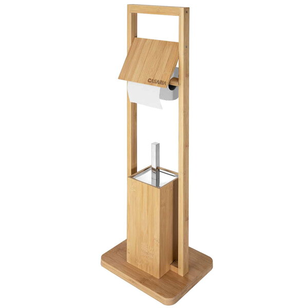 Bambuski stalak za WC četku i papir, 24,5x20x83 cm, smeđa