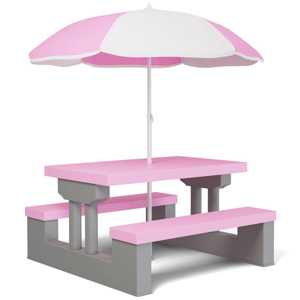 Dječji set za sjedenje sa suncobranom JASMIN, 67x78,5x42,5 cm, roza/siva