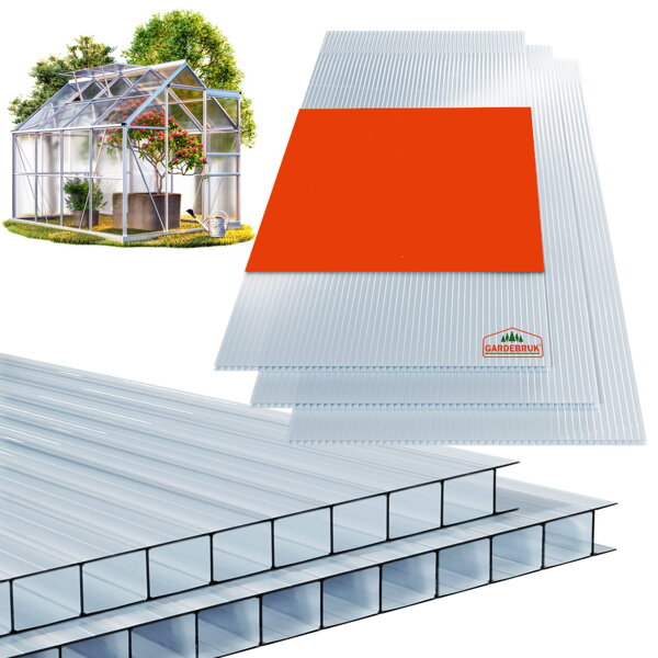 Komorni polikarbonat MARK 6 mm, 60,5x121x0,6 cm, 10 kom, proziran